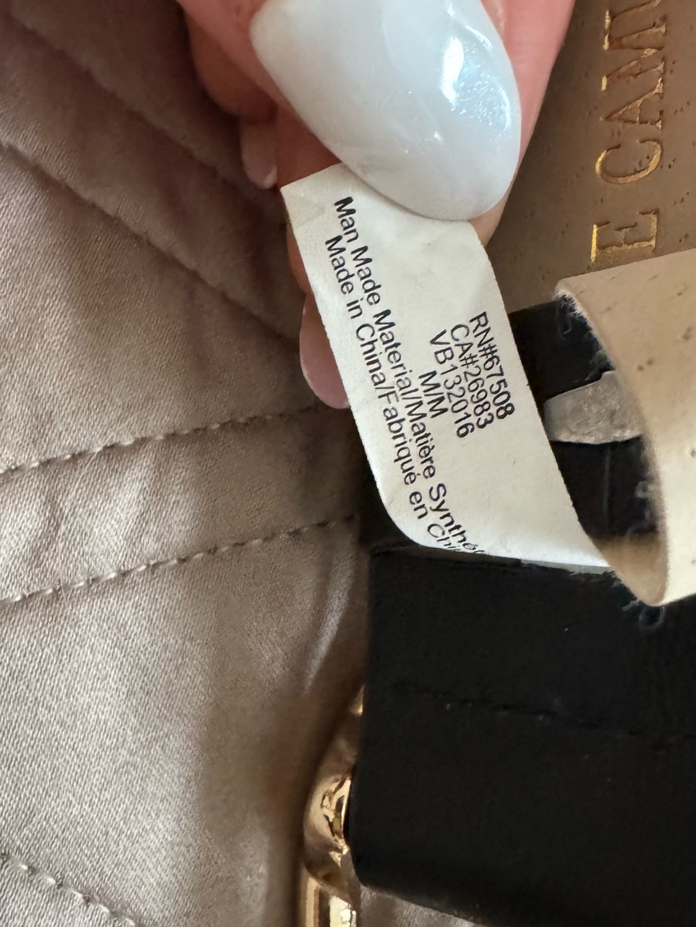 Vince Camuto Black Belt with Gold Double Ring Buckle and Grommets - Picture 4 of 6